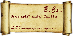 Breznyánszky Csilla névjegykártya
